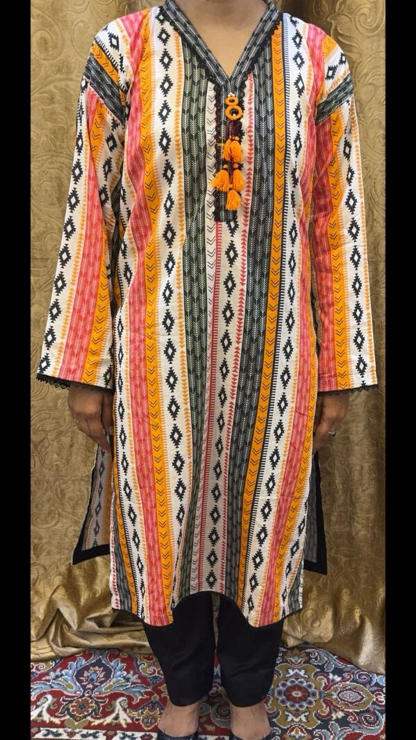 IMG-20250720-WA0009 Multicolor Striped Kurti with Black Trouser