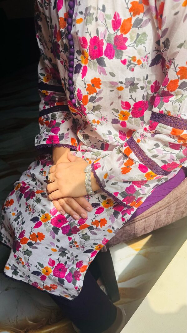 2pcs Purple floral print